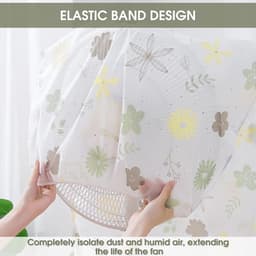Elektrische Staande Ventilator met Stofbescherming - Huishoudventilator met Bloemenprint — thumbnail 2