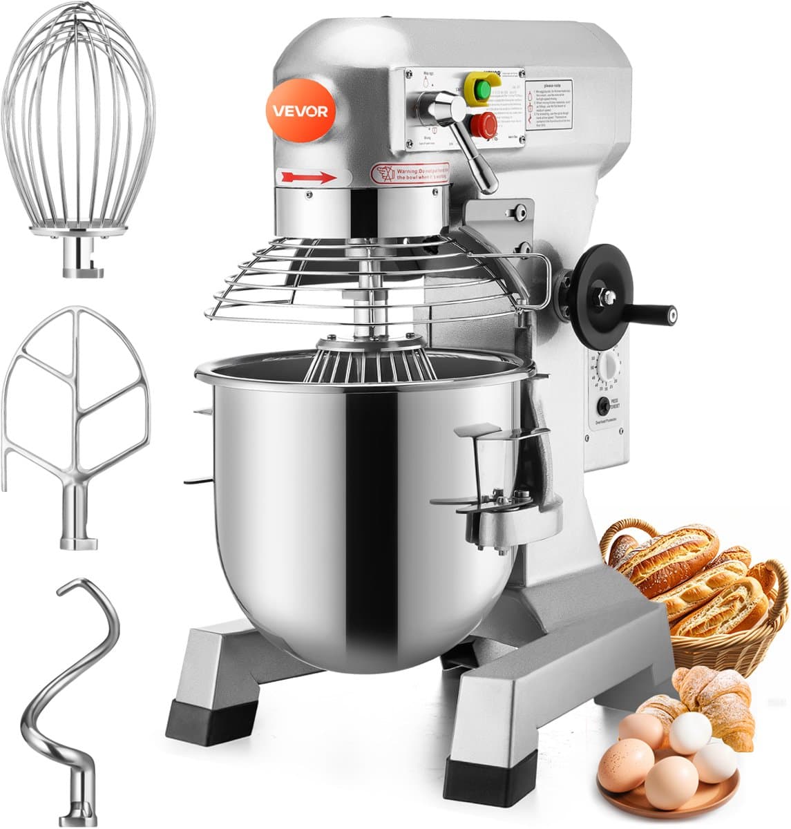 Elektrische Voedselmixer 30l Standmixer 1100W Deegmixer Maker 220V Verstelbare Commerciële Mixer Grinder voor Keuken En Professioneel Gebruik — afbeelding 1
