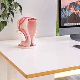 Gepersonaliseerde hoofdtelefoonhouder | Stijlvolle headsetstandaard voor bureau | Ruimtebesparend en uniek — thumbnail 4
