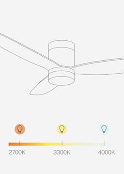 Stille Plafondventilator met Afstandsbediening en LED Verlichting - 132 cm - 6 Snelheden - Programmeerbaar — thumbnail 5