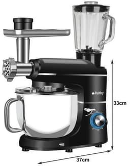 Keukenmachine met roestvrijstalen kom en 6,2 L - 2200 W en 6 snelheden voor bakken en koken — thumbnail 5