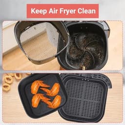 Siliconen Airfryer Pannen en Baklinern voor Herbruikbare Frituurmand - Vouwbare Tray Rack Accessoires voor Magnetron en Oven — thumbnail 2