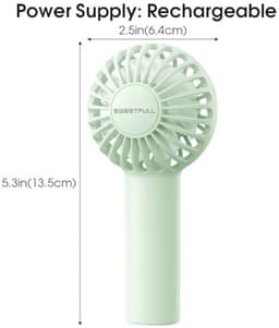 Draagbare mini-ventilator met 3 snelheden - Oplaadbare handventilator voor reizen en make-up — thumbnail 1