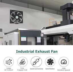 Industriële afzuigkap en ventilator - 16 inch axiale uitlaatblazer voor optimale luchtcirculatie — thumbnail 3