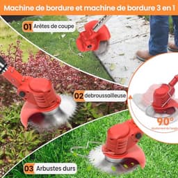 Draadloze Grasmaaier met 3 Snijbladen, 21V, Lichtgewicht en Verstelbaar voor Tuinonderhoud — thumbnail 5