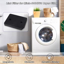 4 stuks- Droger Filter Sponsfilter - voor Miele 9164761 Warmtepompdroger - 207 x 157 x 30 mm Droger Pluizenfilter Sponsfilter - voor Wasdrogers - Basisfilter - mat zwart — thumbnail 3