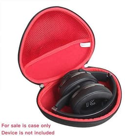 Hard Travel Case voor Bluetooth Hoofdtelefoon Over Ear - Zwart met Binnenrood — thumbnail 2