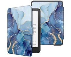 Fintie Case for 7 Inch Kindle Paperwhite 2024 (12th Generation) and Kindle Colorsoft Signature Edition (1st Generation), Thin & Light Cover, Automatic Alarm Clock/Sleep Cover, Ocean Marble