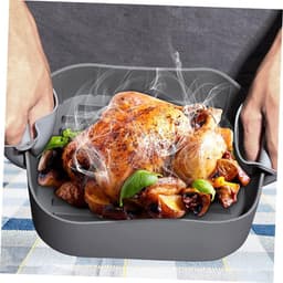 Bakplaat -airfryermat-kookgereedschap-bakplaten-Siliconen -keukenaccessoires-geschikt voor airfryers-grijs-20*20*6cm — thumbnail 5
