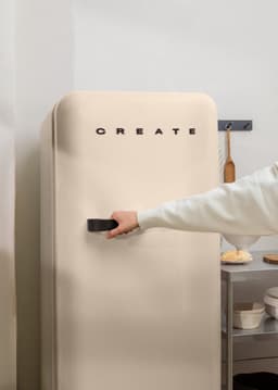 CREATE - Koelkast in retrostijl - Zand - Handvat Zwart - FRIDGE RETRO 281L — thumbnail 5