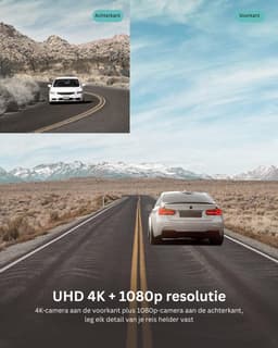 VH Supplies® Dashcam voor Auto - Dashboard Camera - Voor en Achter Camera - 4K + 1080P - 32 GB SD-kaart — thumbnail 4