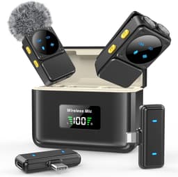 Mini Draadloze Clip Microfoon Set Met Dubbele Ontvanger - Intelligente Ruisonderdrukking - 48 Uur Levensduur & 164 Ft Effectieve Afstand - Geschikt Voor iPhone+iPad+Android Apparaten - Ideaal Voor Video-Opname — thumbnail 1