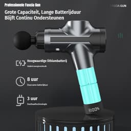 Gloovon® - Massage Gun Professioneel - Premium Massage Apparaat - Ergonomisch ontwerp - Inclusief Koffer en 12 Opzetstukken - 25.2V Borstelloze motor - Krachtig Massage Pistool - Fitness - Zilver — thumbnail 3