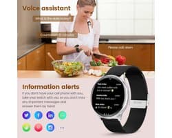 Ronde Smartwatch voor Dames met Telefoonfunctie, Hartslagmeter en Fitness Tracking