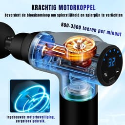 RWB® Massage Pistool - Massagepistool - Massage Gun - 32 Snelheden - 6 Massagekoppen — thumbnail 3