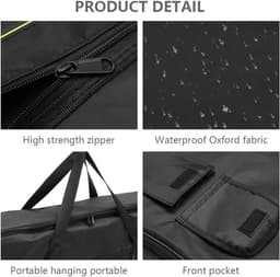 Keyboardtas - Toetsenbord Gig Bag - 76 Toetsen Instrument Keyboard Bag - 420D Oxford - Universele Keyboard Tas - Toetsenbord tassen Case - Perfect voor Het Vervoer Van Toetsenborden, Muziekaccessoires en Meer - Zwart — thumbnail 5