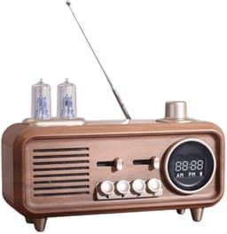 Retro Clock Radio Speaker met Buizenlamp Design – Digitale Klok & Nachtlamp – 7W Speaker – FM Radio & Bluetooth 5.4 — thumbnail 3