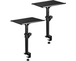 Desktop klemstatieven voor speakers | Set van 2 | Kantelhoek +/-15° | Hoogte verstelbaar 35-59 cm | Draagvermogen 30 kg