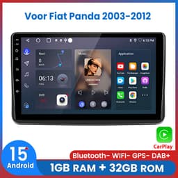 Awesafe 9 Inch Autoradio - Geschikt Voor Fiat Panda 2003 t/m 2012 - Draadloos Apple CarPlay Android Auto - Ram 1GB+ Rom 32GB - Autoradio met navigatie GPS - Radio Scherm - 2003 2004 2005 2006 2007 2008 2009 2010 2011 — thumbnail 1