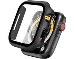 Screen protector - Geschikt voor Apple Watch 7 / 8 / 9 - 41 mm - Full Cover Hard Case / Beschermend Hoesje - Zwart