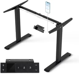 Premium elektrisch zit-sta bureauframe met geavanceerde omgekeerde motor - 3 standen geheugenfunctie en USB-aansluiting inbegrepen — thumbnail 1