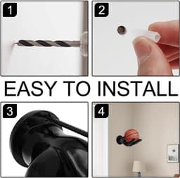 Allecta - Creatieve Wandhouder voor Ballen, Sleutels, Koptelefoon en Meer met Balhouder en Kunststof Haken - Veilig en Stabiel Montage Systeem — thumbnail 4