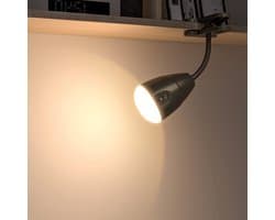 Ibenzoa® Dimbare LED Leeslamp met Klem en Oplaadbare Batterij voor Thuis en Kantoor