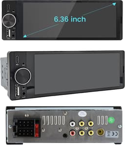 HexinexMarket 1DIN Autoradio - 6,36 inch scherm - met Draadloze Carplay & Android Auto - BT 5.2 - USB/USB-C + Achteruitrijcamera — thumbnail 5