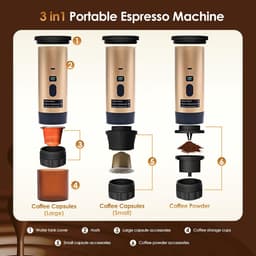 Cosensi - Draagbaar koffiezetapparaat met zelfverwarming, USB-C oplaadfunctie en 15 bar druk - Voor onderweg, 7800 mAh accu, NS/DG compatibel. — thumbnail 5