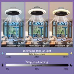 Moderne RGB Plafondventilator met Dimbaar Licht en Ventilator - Afstandsbediening & App Besturing — thumbnail 5