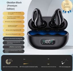 Draadloze open-back hoofdtelefoon met Bluetooth 5.2, zwart. — thumbnail 1