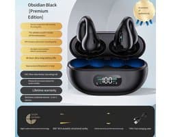 Draadloze open-back hoofdtelefoon met Bluetooth 5.2, zwart.