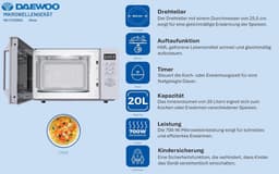 Compacte Solo Magnetron 20 Liter - 700W Vermogen - 8 Auto Programma's - Zilver — thumbnail 5