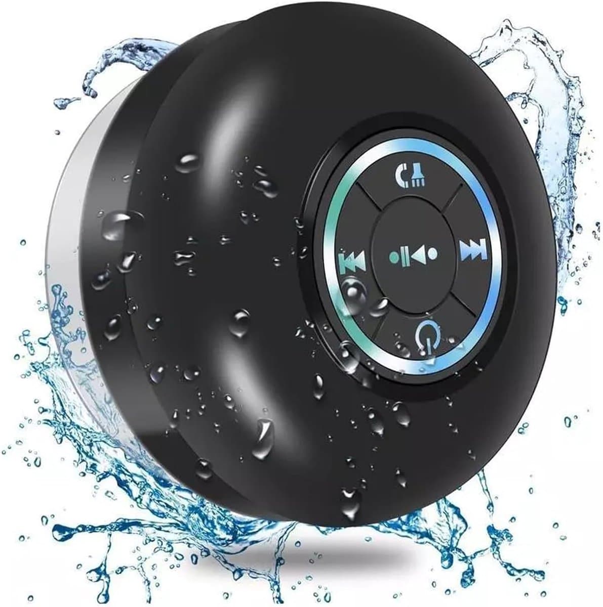 Bluetooth Luidspreker Douche Speaker - Met LED Licht en Zuignap - Waterdichte Mini Speaker - Bluetooth Douche Speaker - Draadloze Draagbare Mini Hoorn Speaker Zuignap - Bass Stereo Trompet - Handsfree Bellen - Voor Douche Thuis en Buiten — afbeelding 1