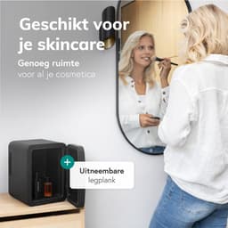 Mini koelkast 5L - Skincare & make-up fridge - Eten & drinken - Organizer - 12V & 230V - Koel & warm - Auto koelkast - Compact - Zwart — thumbnail 8