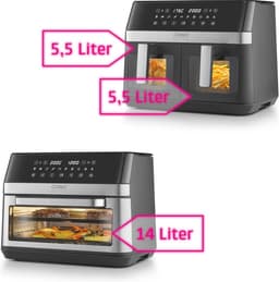 Dubbele Heteluchtfriteuse met 2 Kamers en 11 Liter Volume - Gezond en Versnel Koken — thumbnail 3