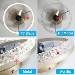 Moderne Plafondventilator met Verlichting en Afstandsbediening - Dimbaar en Met 6 Snelheden — thumbnail 2