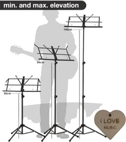 Extra Hoge Lessenaar tot 150 cm – Opklapbare Muziekstandaard voor Bladmuziek – Met Draagtas & Specter Sleutelhanger — thumbnail 5