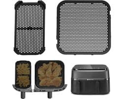 2 stuks siliconen spatbescherming accessoires voor Philips Airfryer 3000 Dual Basket NA350, Airfryer accessoires voor Philips Steam Airfryer 5000 Series Dual Basket, siliconenvorm spatbescherming voor
