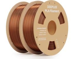 2KG Zijde PLA Filament Brons 1.75mm voor 3D Printer - +/- 0,02mm Nauwkeurigheid - 2 Rollen