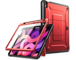Beschermende Hoes voor iPad 10.9 Inch (2022) met Ingebouwde Screenprotector, Vouwstandaard en Pennenkoker - Allround Bescherming voor iPad 10e Generatie (Rood)