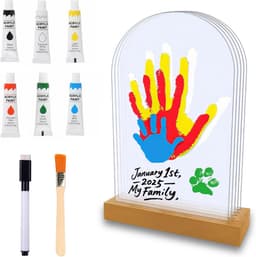 Hand- en Voetafdruk Set voor Gezin tot 5 Personen, Niet-Giftige Verf voor Kinderen, Kraamcadeau — thumbnail 1
