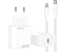 Usb C snellader geschikt voor iPhone 14 13 12 11 X 8 7 SE - 1 meter - 30W Power Delivery adapter met kabel