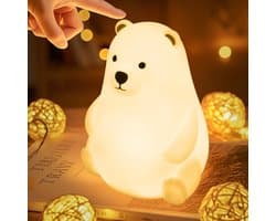 Oplaadbaar nachtlampje voor kinderen, nachtlampje voor baby's, 3-standen verstelbare LED-helderheid, bedlampje met siliconen touch, geschikt voor decoratie in kinder- en volwassenenkamers.