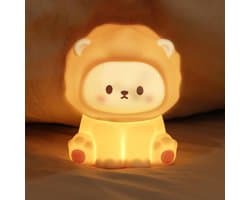 Nachtlampje voor de kinderkamer - Schattig leeuwenpatroon - Kattenontwerp - Zachte siliconen - LED-lamp - Decoratie