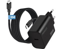 Usb C adapter 25w - Geschikt voor iPhone en iPad met Lightning kabel - Snellader - 3 meter