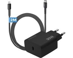 30w usb C adapter geschikt voor iPhone en iPad met Lightning kabel - Snellader - 2 meter