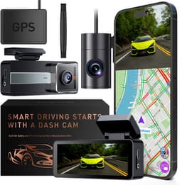 Koogle Dashcam - Auto - Voor & achter - Dual - 4K met APP - 128 GB Micro SD-kaart - Compleet pakket — thumbnail 1