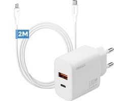 Snellader geschikt voor iPhone en iPad met Lightning - 35w power adapter met usb C kabel 2m