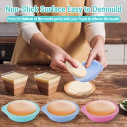 6 stuks eierpannen voor heteluchtfriteuse, bakvorm, siliconen, rond, eiervorm, voor ontbijt, sandwiches, cupcakes, roze, blauw, groen — thumbnail 7